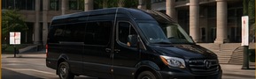 Black Mercedes-Benz Sprinter used for touring transportation