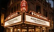 Theater exterior at night